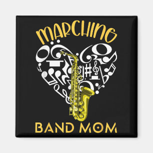 Marching Band Moeder Hart Liefde Muzieknoten Saxof Magneet