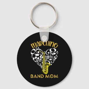 Marching Band Moeder Hart Liefde Muzieknoten Saxof Sleutelhanger