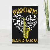 Marching Band Mom Heart Love Music Notes Saxophone Kaart (Voorkant)