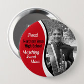 Marching Band Mom Rood Zwart Ronde Button 4,0 Cm (Voorkant /achterkant)