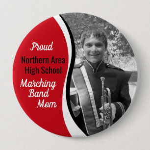 Marching Band Mom Rood Zwart Ronde Button 4,0 Cm