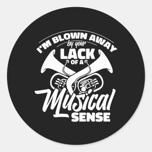 Marching Band Muzikant Tubist Tuba Ronde Sticker (Voorkant)