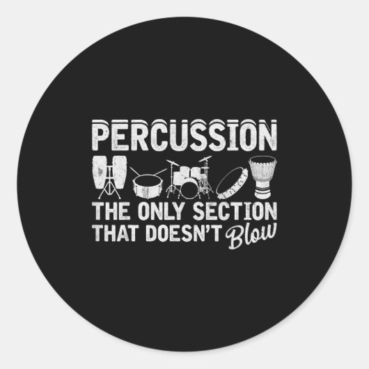 Marching Band Percussion For Percussionist Drummer Ronde Sticker (Voorkant)