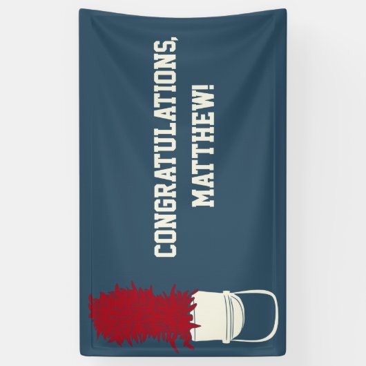 Marching Band Pet met Feathers Custom Bericht Spandoek (Verticaal)