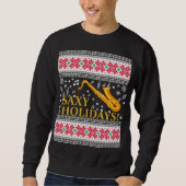 Marching Band Saxophone Ugly KerstSweater Trui (Voorkant)