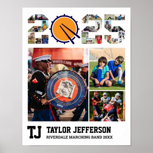 Marching Band Senior 2025 Sportfotocollage Poster (Voorkant)