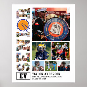 Marching Band Senior Afstuderen Fotocollage Poster