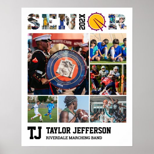 Marching Band Senior Sport Team Fotocollage Poster (Voorkant)