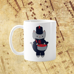 Marching Band Slagdrum Kat Navyblauw Rood Koffiemok