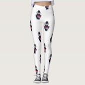 Marching Band Snare Drum Navy Blue Red Leggings (Voorkant)