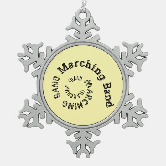 Marching Band Spiraal Tin Sneeuwvlok Ornament (Voorkant)