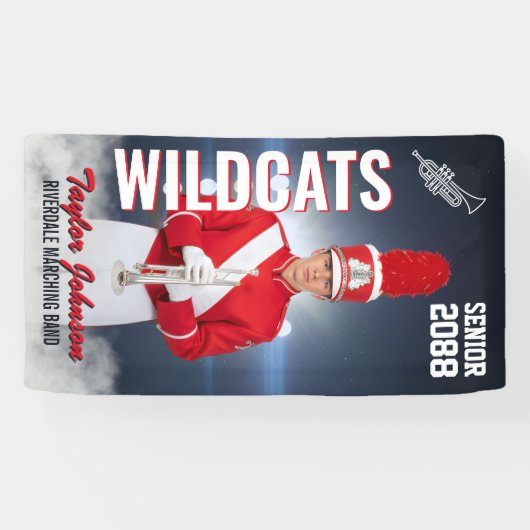 Marching Band Team Sports Photo Senior Night Spandoek (Horizontaal)