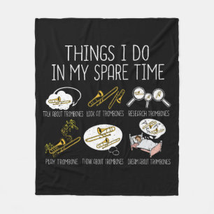 Marching Band Trombone Gift Mannen Jazz Muziek Fleece Deken