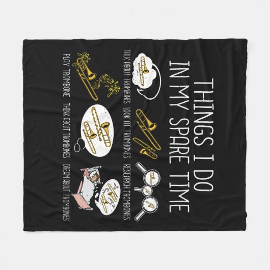 Marching Band Trombone Gift Mannen Jazz Muziek Fleece Deken (Voorkant (Horizontaal))