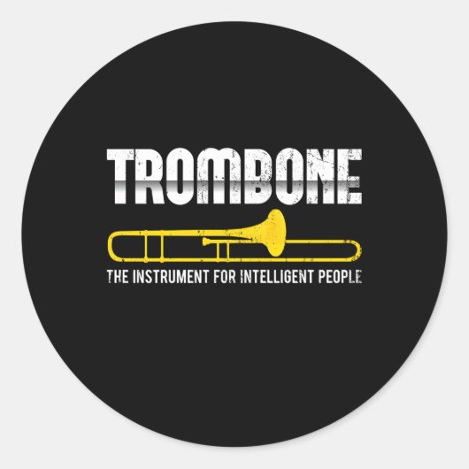 Marching Band Trombonist Jazz Muzikant Trombone Ronde Sticker (Voorkant)