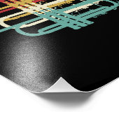 Marching Band Trompet Player Retro Design Foto Afdruk (Hoek)