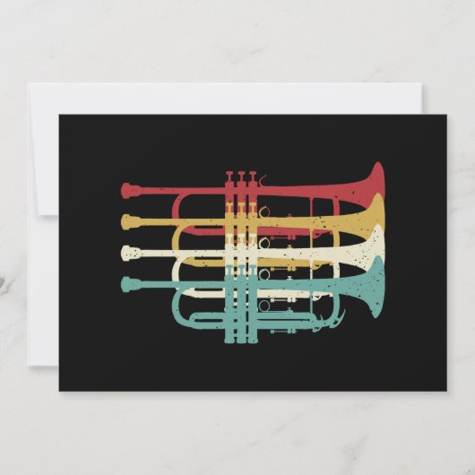 Marching Band Trompet Player Retro Design Kaart (Voorkant)