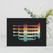 Marching Band Trompet Player Retro Design Kaart (Staand voorkant)