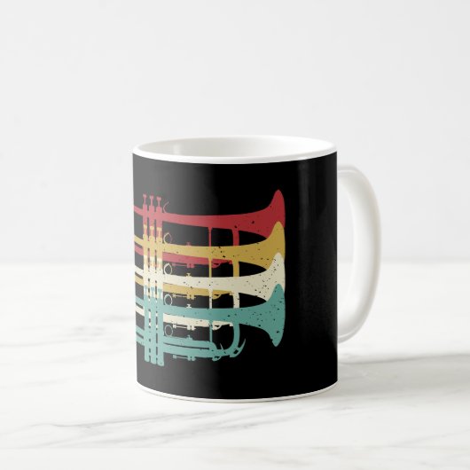 Marching Band Trompet Player Retro Design Koffiemok (Voorkant rechts)