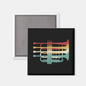 Marching Band Trompet Player Retro Design Magneet (Voorkant / Achterkant)