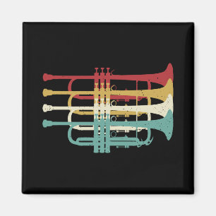 Marching Band Trompet Player Retro Design Magneet