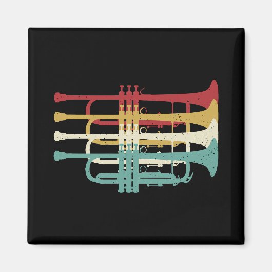 Marching Band Trompet Player Retro Design Magneet (Voorkant)