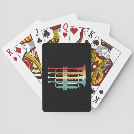 Marching Band Trompet Player Retro Design Pokerkaarten (Achterkant)