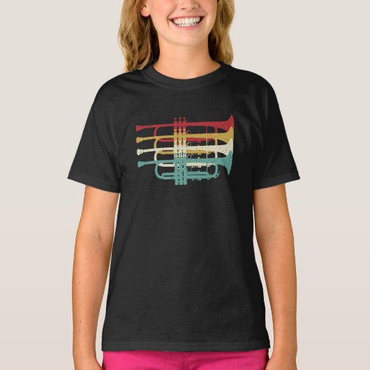 Marching Band Trompet Player Retro Design T-shirt (Voorkant)
