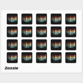 Marching Band Trompet Player Retro Design Vierkante Sticker (Vel)