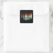 Marching Band Trompet Player Retro Design Vierkante Sticker (Tas)