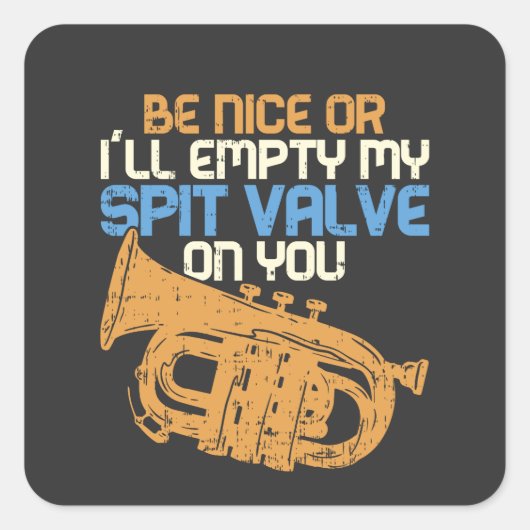 Marching Band Trumpets Vierkante Sticker (Voorkant)