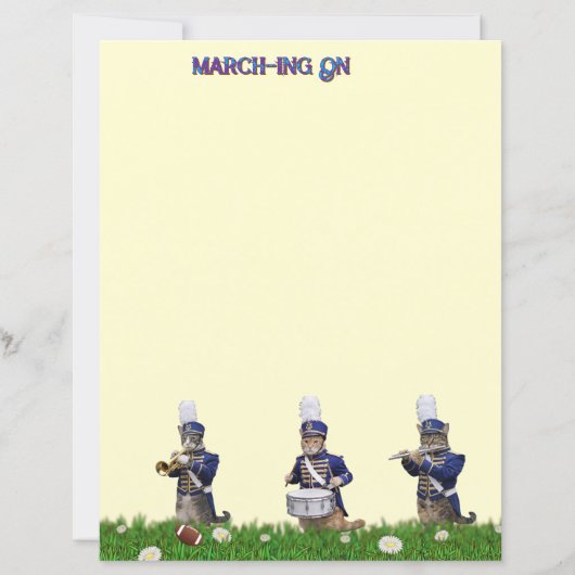 Marching Band van Katten Briefpapier (Voorkant)