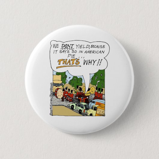Marching Band Yields Funny Offbeat Cartoon Gifts Ronde Button 5,7 Cm (Voorkant)