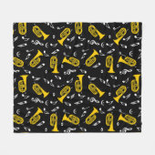 * Marching Bariton Muzieknoten Fleece Deken (Voorkant (Horizontaal))