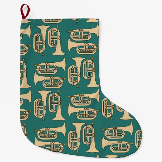 * Marching Bariton Muzieknoten Grote Kerstsok (Voorkant)