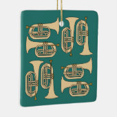 Marching Baritone Crosshatch Canvas tas Keramisch Ornament (Rechts)