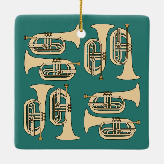 Marching Baritone Crosshatch Canvas tas Keramisch Ornament (Achterkant)