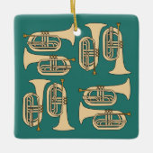 Marching Baritone Crosshatch Canvas tas Keramisch Ornament (Voorkant)