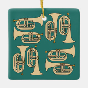 Marching Baritone Crosshatch Canvas tas Keramisch Ornament