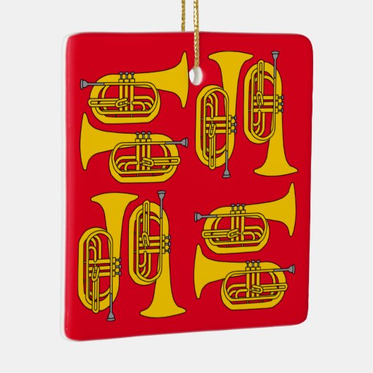 Marching Baritone Crosshatch Canvas tas Keramisch Ornament (Rechts)