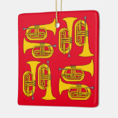 Marching Baritone Crosshatch Canvas tas Keramisch Ornament (Links)