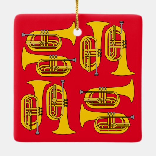 Marching Baritone Crosshatch Canvas tas Keramisch Ornament (Achterkant)