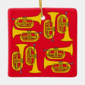 Marching Baritone Crosshatch Canvas tas Keramisch Ornament (Voorkant)