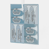 Marching Baritone Crosshatch Glas Ornament (Voorkant links)