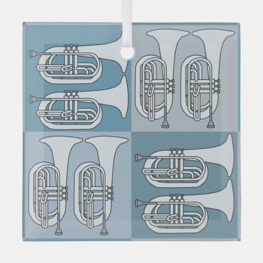 Marching Baritone Crosshatch Glas Ornament (Voorkant)