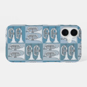 Marching Baritone Crosshatch iPhone 16 Hoesje (Achterkant horizontaal)
