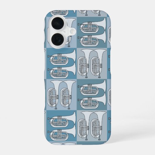 Marching Baritone Crosshatch iPhone 16 Hoesje (Achterkant)