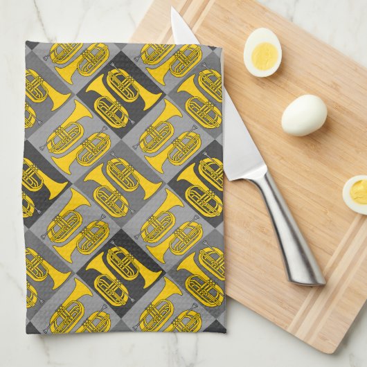 Marching Baritone Crosshatch Theedoek (Quarter Fold)