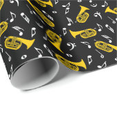 Marching Baritone Muzieknoten Bass Clefs Cadeaupapier (Rol Hoek)