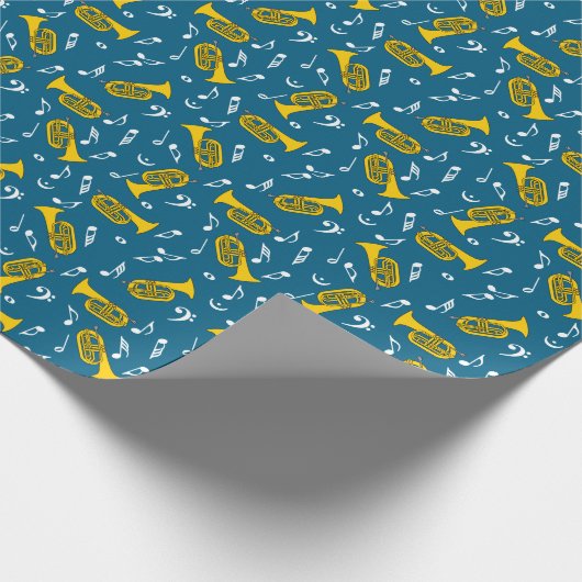 Marching Baritone Muzieknoten Bass Clefs Cadeaupapier (Hoek)